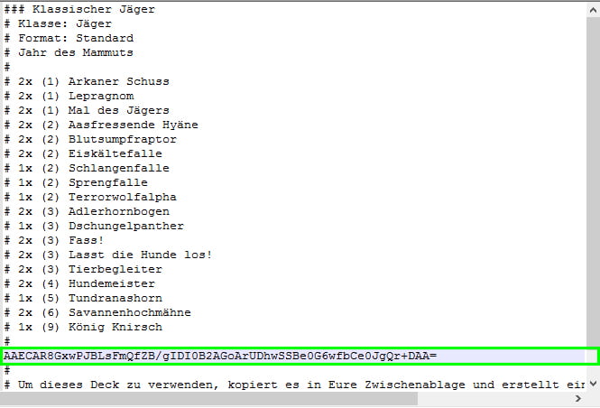 Hearthstone Deckliste