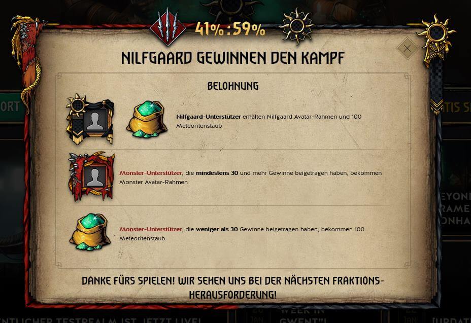 GWENT Fraktionsergebnisse